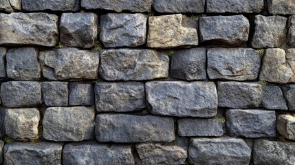 Fototapeta premium A textured background showcases a close up stone brick wall pattern