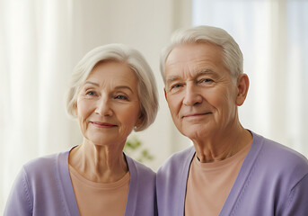 Una hermosa pareja de ancianos vestida de pareja.
