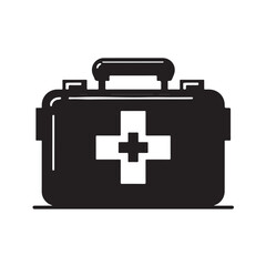 First aid kit vector icon with a medical cross on white background