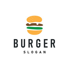 fast food design burger logo illustration with simple food concept brand template, restaurant, bar, cafe