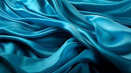 Obraz premium Abstract Teal Silk Drapery: A Luxurious Texture