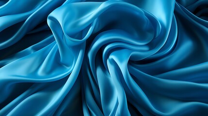 Fototapeta premium Abstract Blue Silk Drapery: A Study in Texture and Light