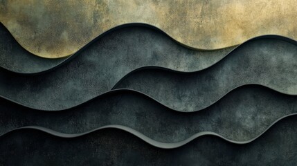 Abstract layered wavy shapes showing textural surface details and gradients