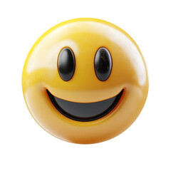 Fototapeta premium Bright yellow smiley face symbol expressing happiness and joy in a playful design