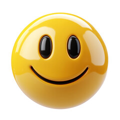 Fototapeta premium Bright yellow smiley face conveys joy and positivity in a cheerful and simple design