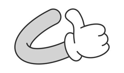 Thumbsup gesture comic hand doodle