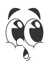 Shocked comic expressive face caricature