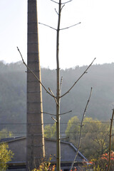 obsolete factory chimney or flue