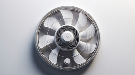 High-Performance Ventilation System: Close-Up of a Modern Fan with Sleek Design and Efficient B