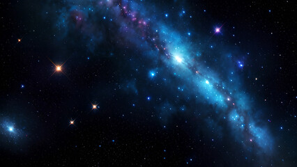 Vivid Starry Galaxy with Nebula in Deep Space