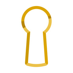 Realistic keyhole icon in brass colour vector