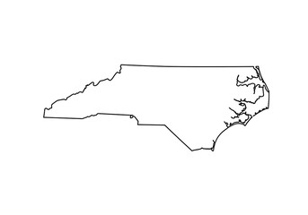 North Carolina Outline: A Minimalist Line Art Map