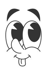 Comic face emoticon showing tongue