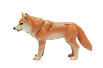 A vibrant, detailed model of a fox showcasing its elegance and beauty with lifelike features isolated on transparent background