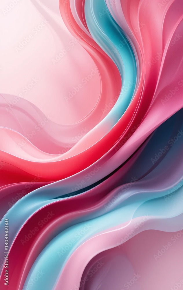 Leinwandbilder pastel waves abstract. serene background image. soft layers flowing shapes. gentle color gradients. 