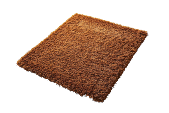 Soft, natural brown carpet adds warmth to contemporary living space during daylight isolated on transparent background