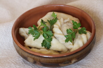 Vareniky, traditional ukrainian food, delicious cuisine