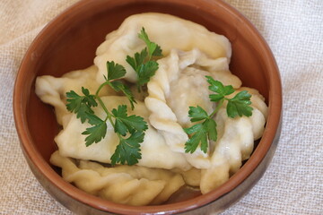 Vareniky, traditional ukrainian food, delicious cuisine