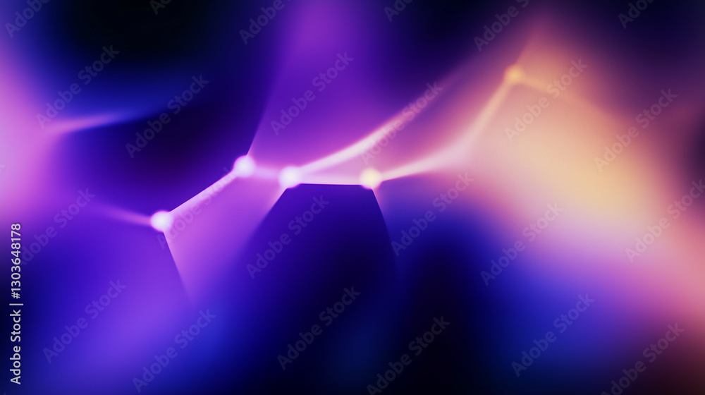Poster Abstract background showing connections between nodes in purple and orange colors