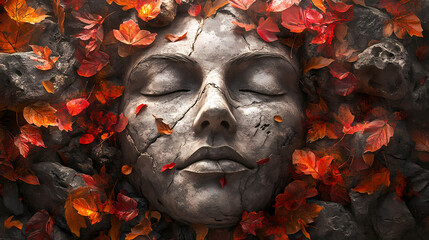 serene stone floral elements