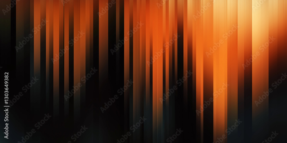 Poster orange and black vertical stripes creating modern abstract background