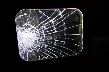Close-Up of Shattered Glass Pane