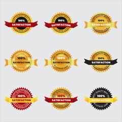 Premium Quality Satisfaction Guarantee Badges Set