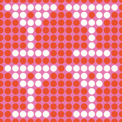 Red polkadot vector seamless pattern design with martini glasses in Nordic Christmas style. 