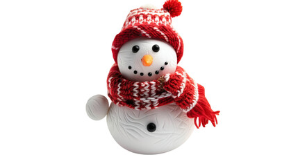 Fototapeta premium Merry christmas Snowman with a scarf isolated on white background