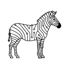 zebra interconnected printed circuit lines board, vector logo transmission line