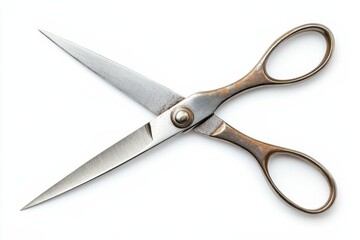 Crafting with vintage scissors on a clean surface, showcasing artistry and precision in action isolated on transparent background