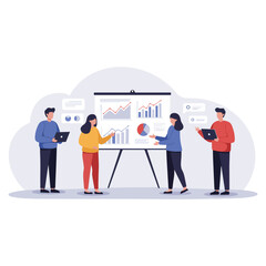 Professional Teamwork and Partnership Vector Illustration.
