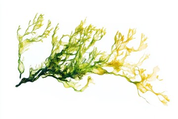 Delicate seaweed dances gracefully in the sunlight along the ocean floor at low tide isolated on transparent background