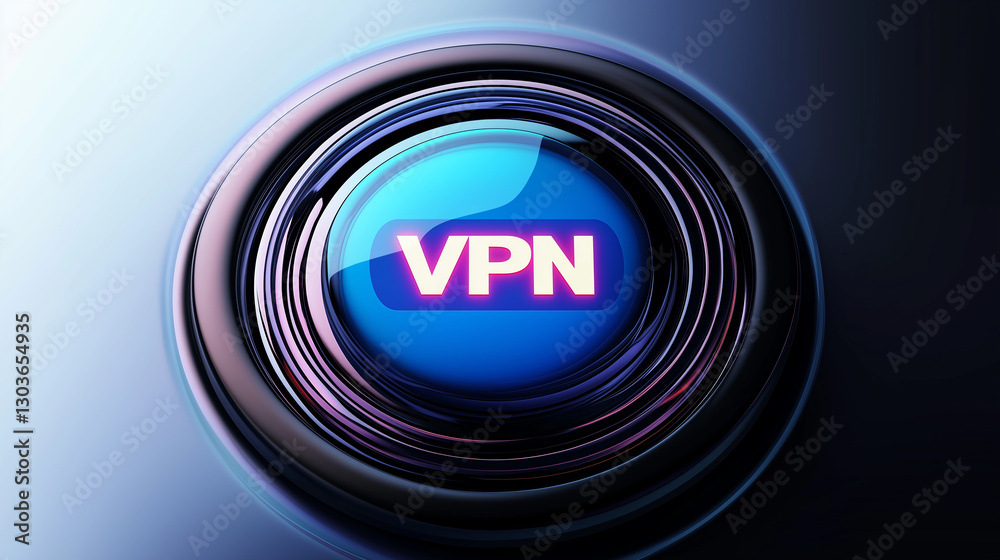 Poster Vpn button showing virtual private network security concept