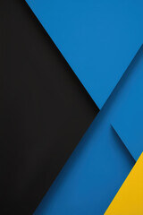 Minimalist abstract geometric background with blue and yellow diagonal stripes on dark surface. Ukraine flag national symbol