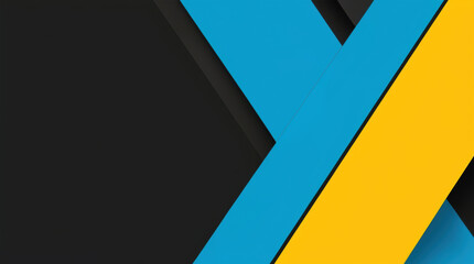 Minimalist abstract geometric background with blue and yellow diagonal stripes on dark surface. Ukraine flag national symbol