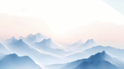 Fototapeta premium Elegant white wave abstract background with soft curves, calm, gentle, minimalistic, tranquil. Tranquil - Mountain. Illustration