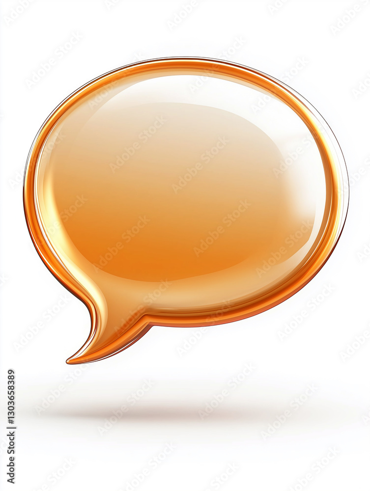 Aufkleber glossy orange speech bubble communicating a message
