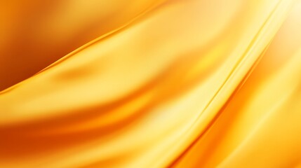 Smooth golden silk fabric draping elegantly, reflecting light, creating a luxurious atmosphere