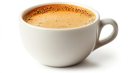 White coffee cup, espresso, isolated on white background
