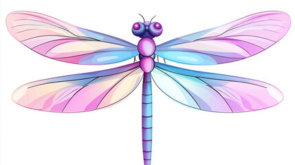 Colorful dragonfly showing its beautiful gradient wings