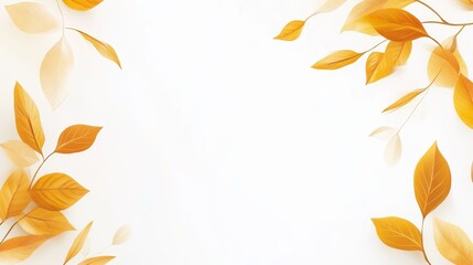 Autumn leaves in warm hues framing a blank space for creative use in design projects