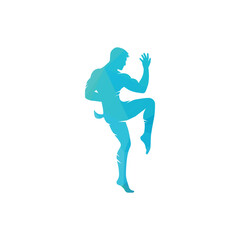 Silhouette of a Dynamic Athletic Pose Representing Energy and Motion