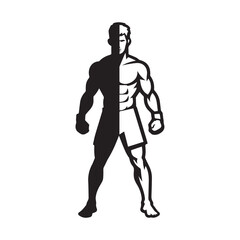 Fototapeta premium Dynamic Silhouette of Martial Artists in Mid-Action Duel with Vivid Colors