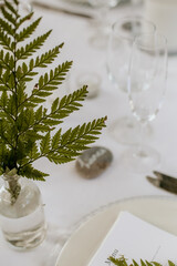 fern wedding table setting