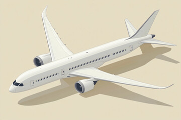 Fototapeta premium Isometric airplane illustration isolated on a solid background
