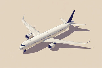 Obraz premium Isometric airplane illustration isolated on a solid background