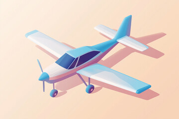 Fototapeta premium Isometric airplane illustration isolated on a solid background