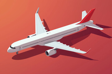 Fototapeta premium Isometric airplane illustration isolated on a solid background