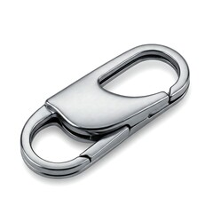 Metal clasp keyring  isolated on white background